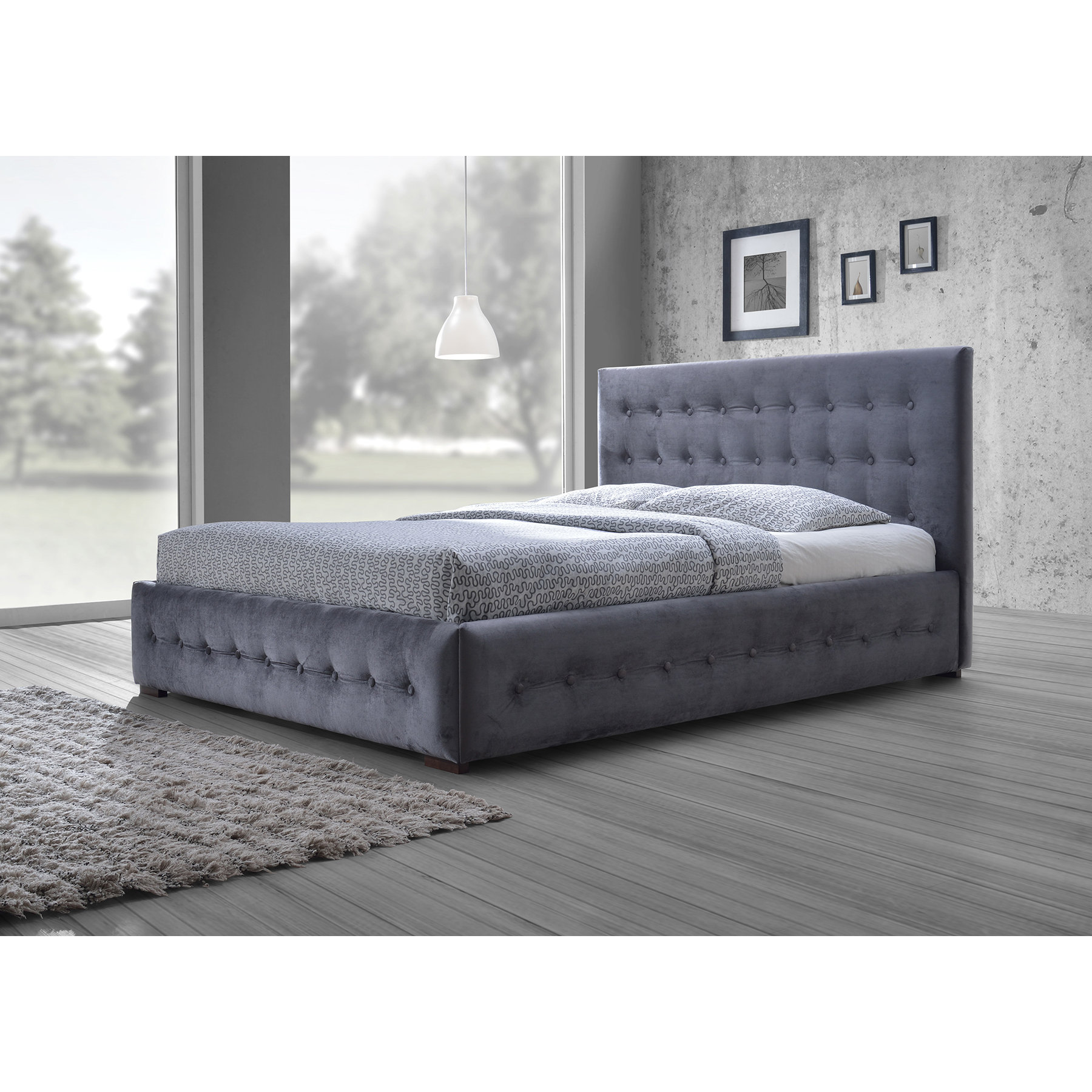 Latitude Run Murakami Queen Upholstered Platform Bed Reviews Wayfair